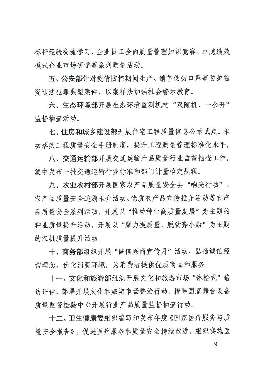 市場(chǎng)監(jiān)管總局等16個(gè)部門(mén)關(guān)于開(kāi)展2020年全國(guó)&ldquo;質(zhì)量月&rdquo;活動(dòng)的通知（國(guó)市監(jiān)質(zhì)〔2020〕133號(hào)）